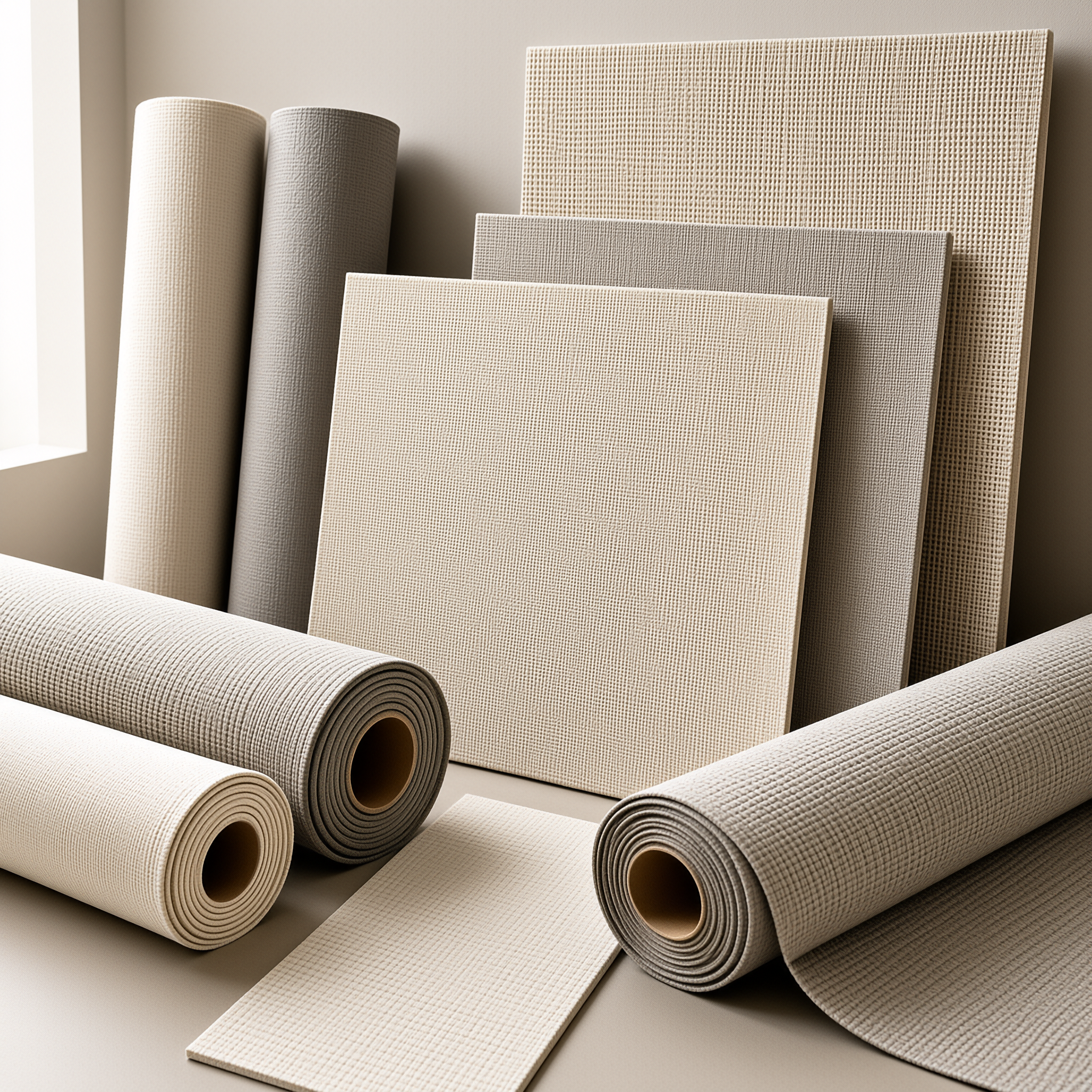 Comparação entre papel de parede comercial e residencial em formato de matriz