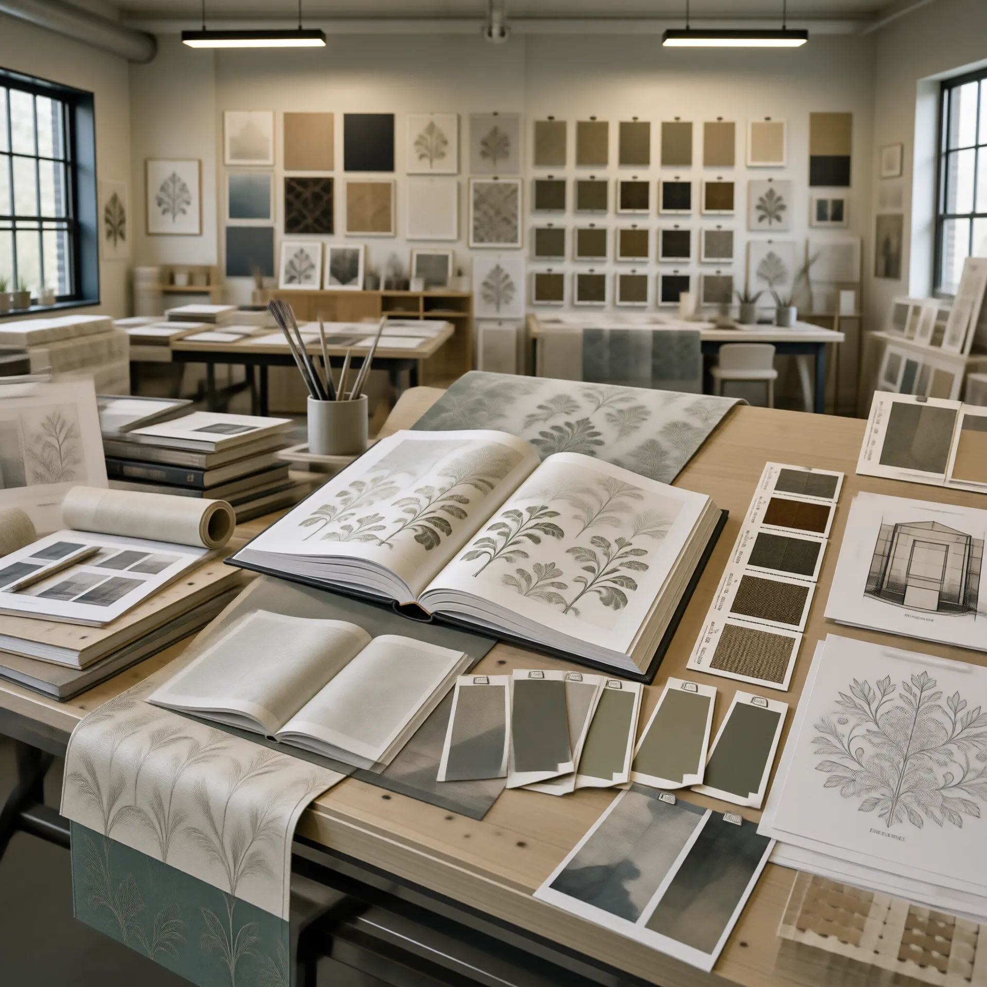 Studio de d&eacute;veloppement de motifs de papier peint
